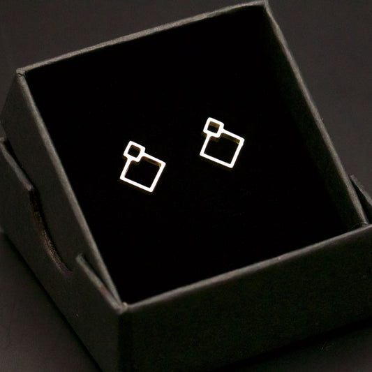 Geomini örhängen, silver